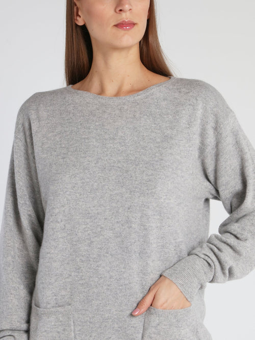 Kelly Grey Fine-Knit Sweater