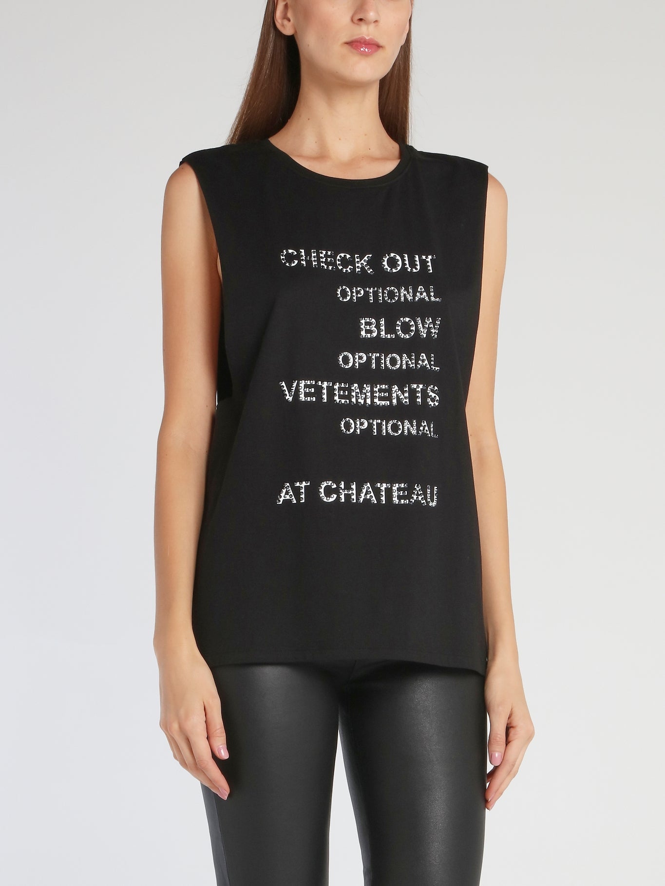 Chrissy Black Cut Off T-Shirt