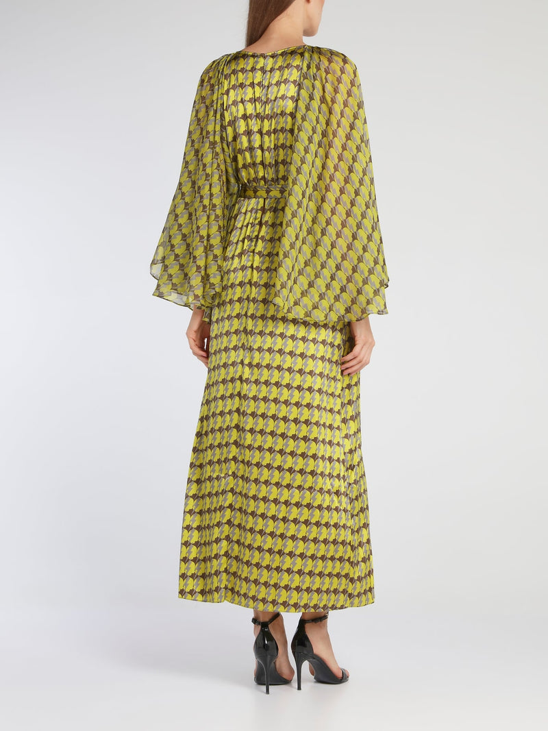 Cameron Green Butterfly Sleeve Midi Dress