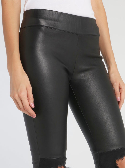 Chloe Black Distressed Leather Pants