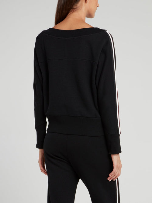 Black Sleeve Lined Sweatshirt