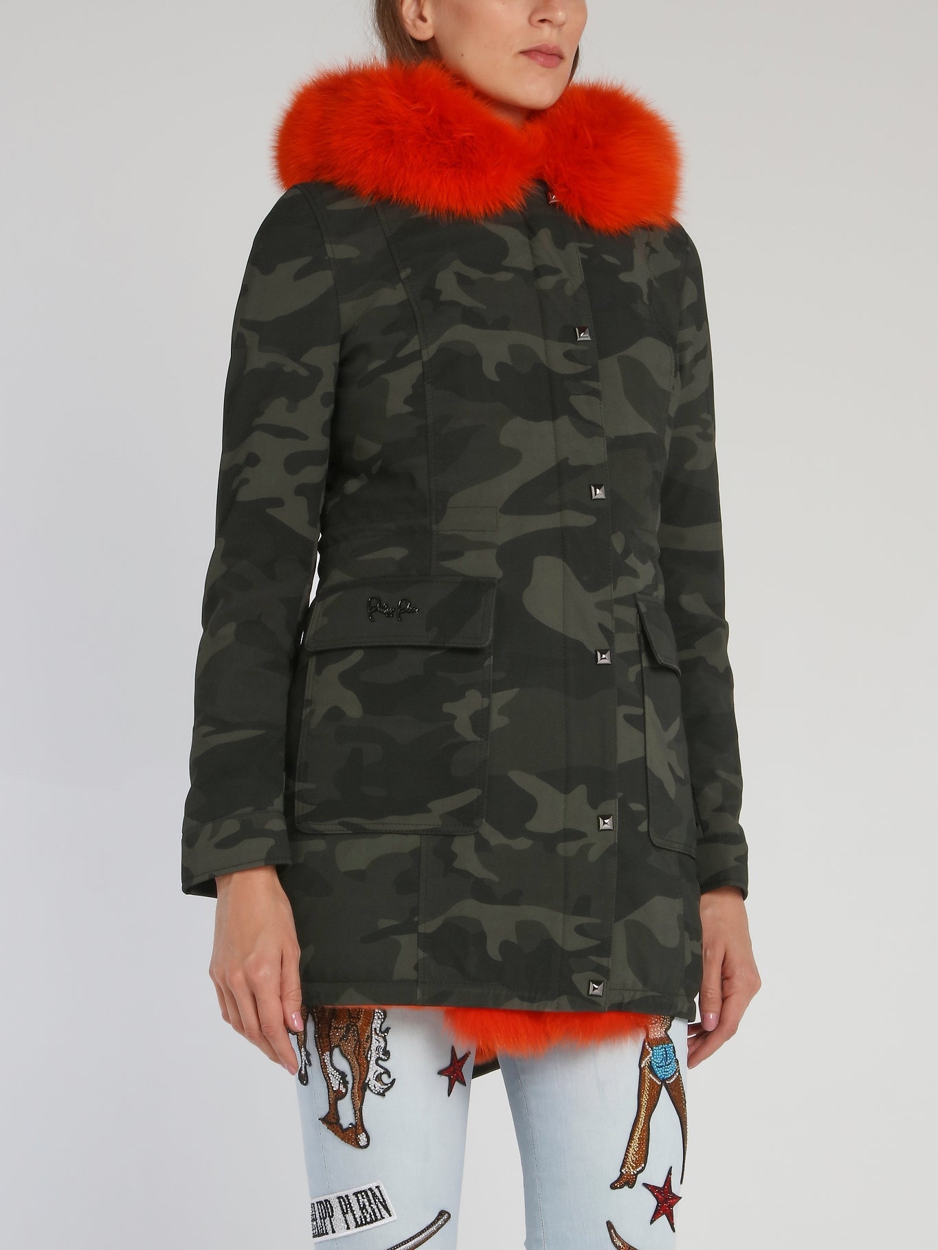 Crystal Plein Camo Parka