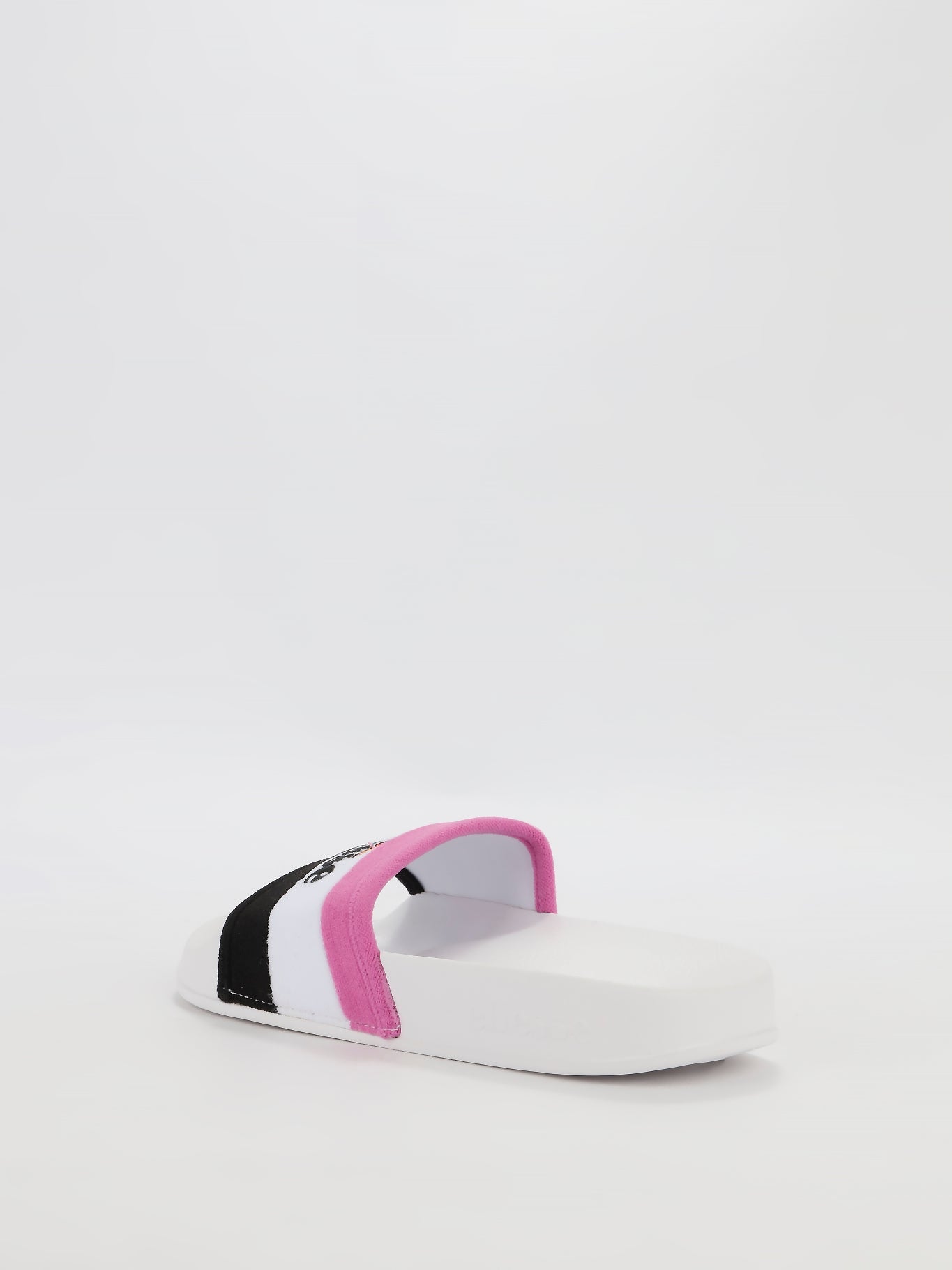 Borgaro White Logo Stripe Slides