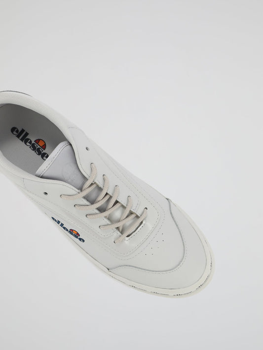 Alzina Grey Leather Trainers