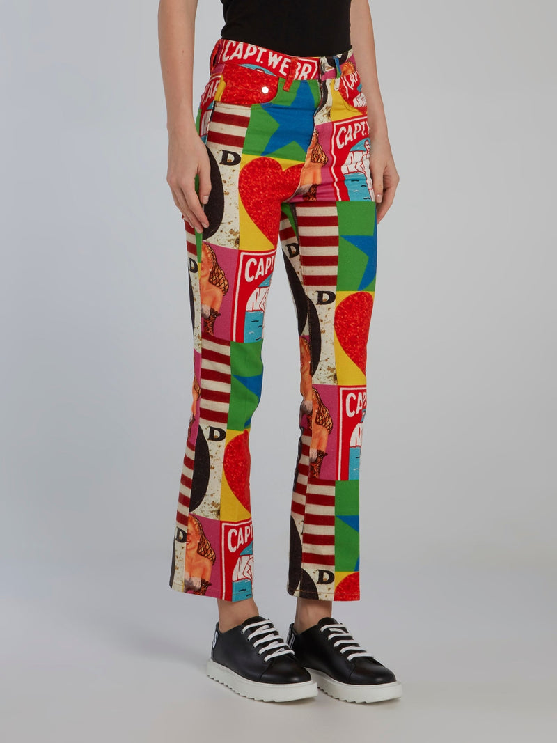 Peter Blake Graphic Print Bootcut Jeans