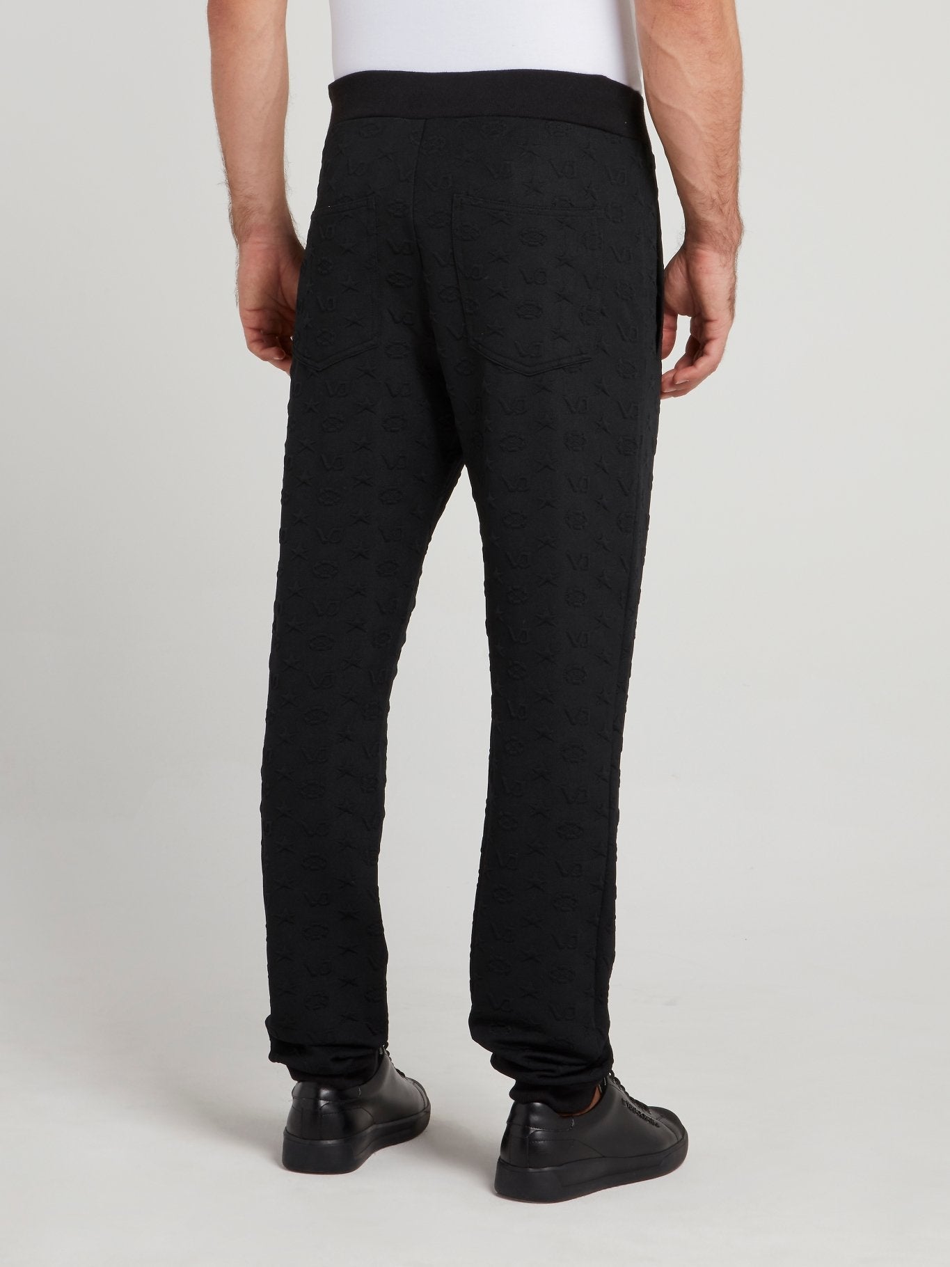 Black Embossed Monogram Trousers