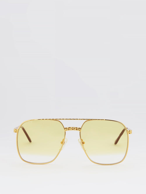 Yellow Gradient Aviator Sunglasses