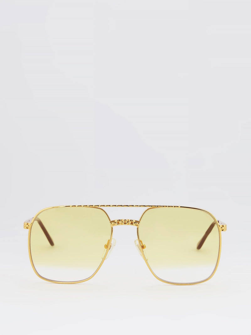 Yellow Gradient Aviator Sunglasses