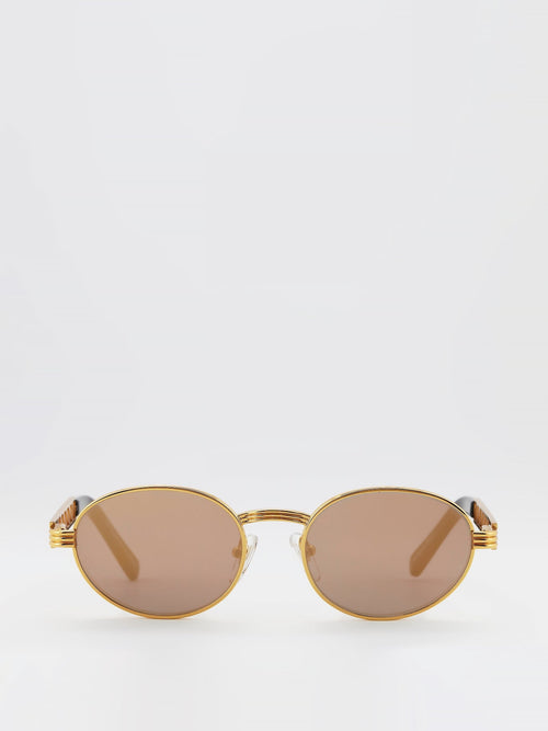 Brown Lens Oval Sunglasses