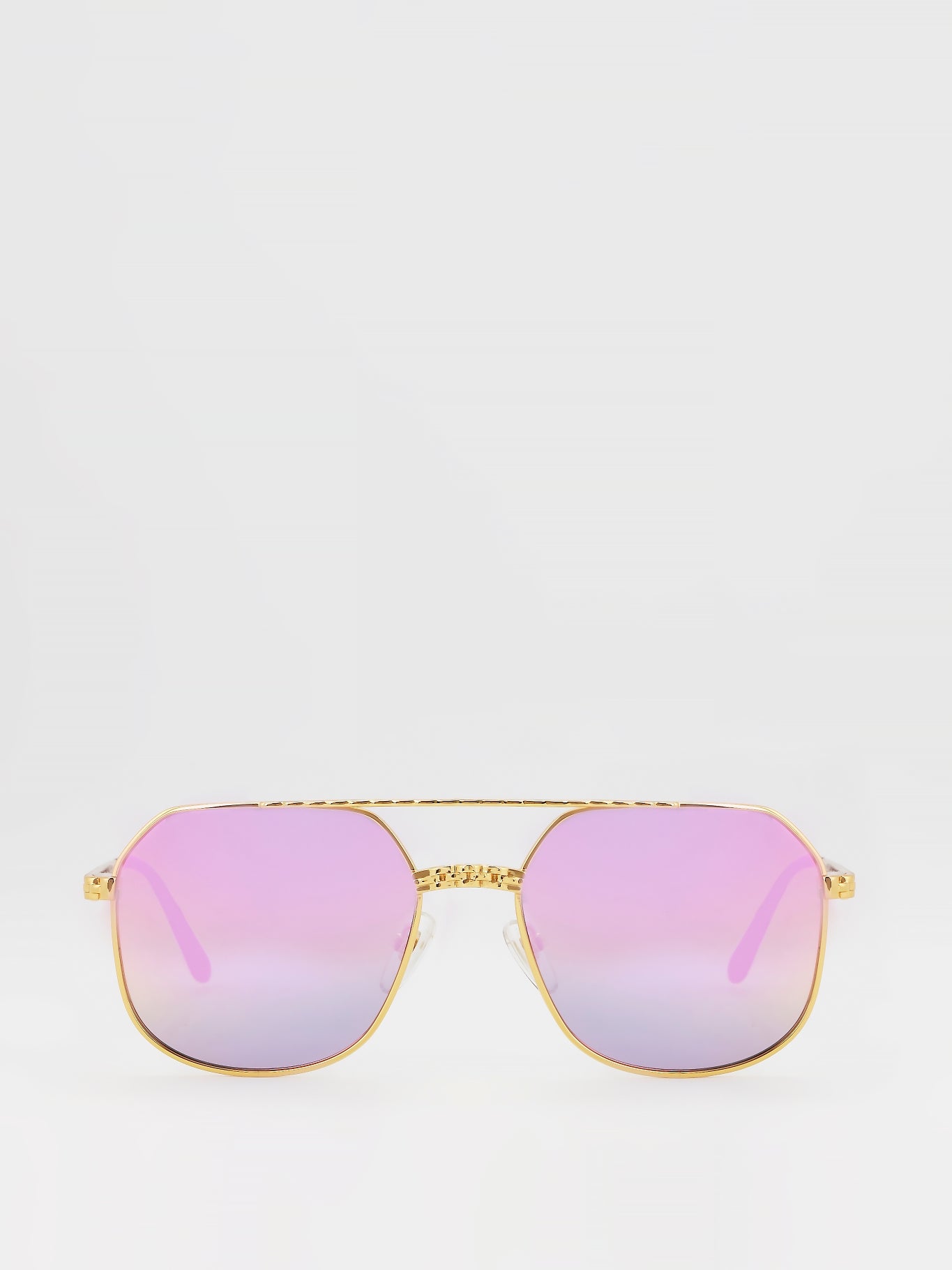 Purple Flat Lens Aviator Sunglasses