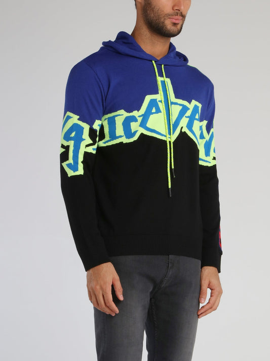 Logo Drawstring Knitted Hoodie