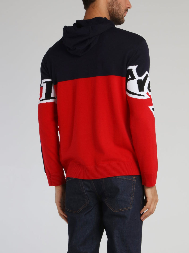 Logo Drawstring Knitted Sweat Top