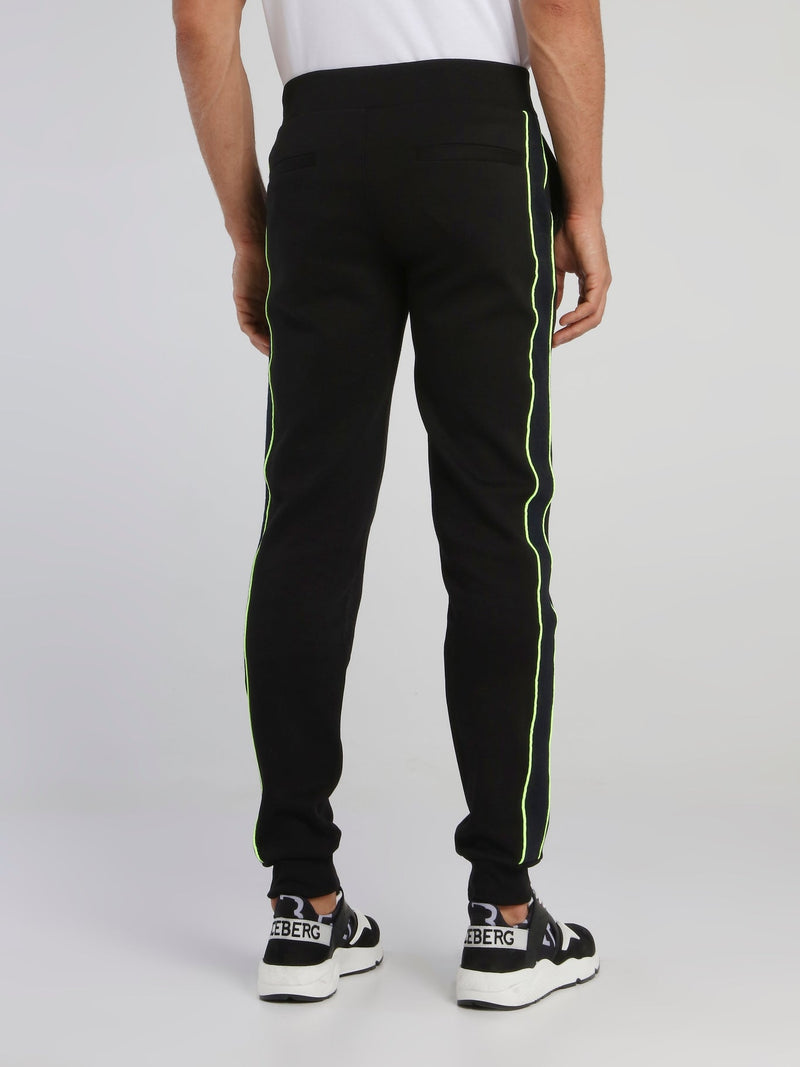 Black Monogram Drawstring Active Pants