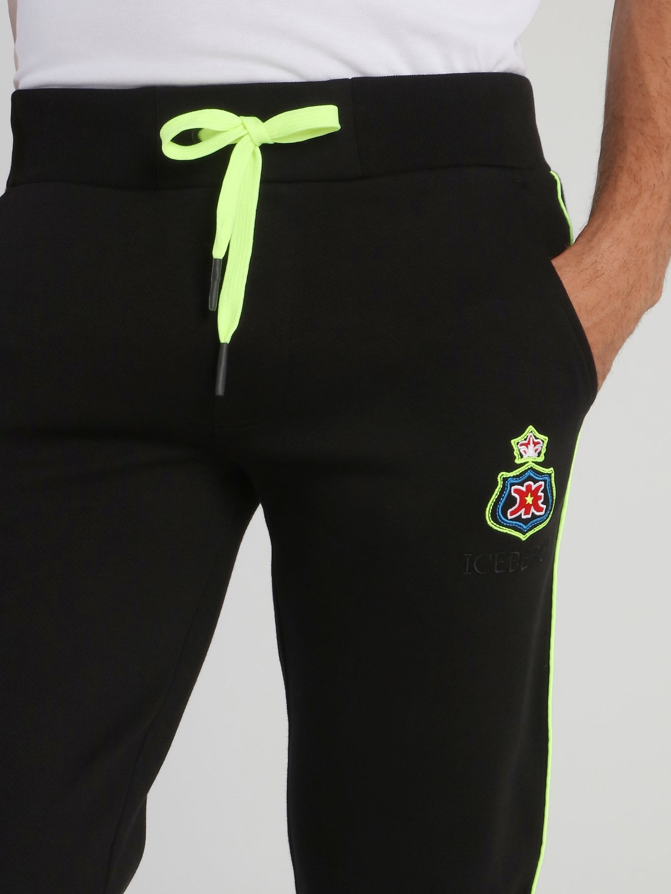 Black Monogram Drawstring Active Pants