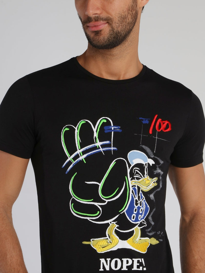 Donald Duck Black Graffiti T-Shirt