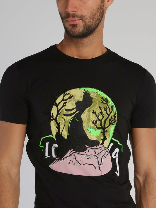 Disney Pluto Black Graphic T-Shirt