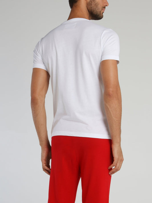 White T-Shirt With Small Logo