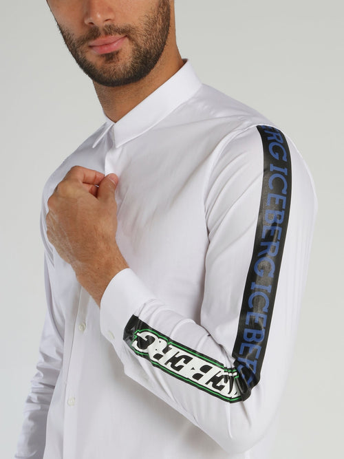 White Logo Sleeve Polo Shirt