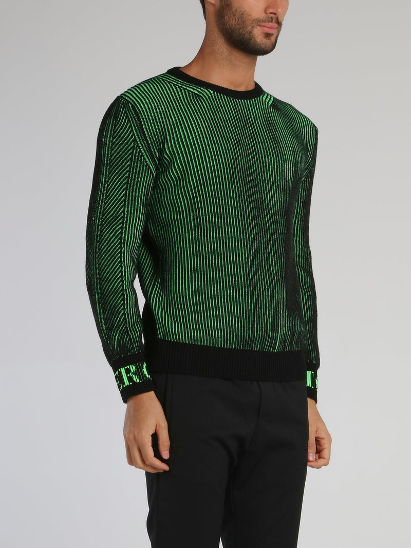 Green Braided Wool Jumper