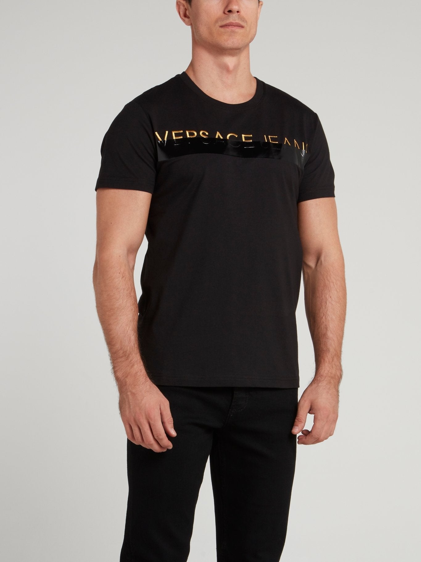 Black Logo Embroidered T-Shirt