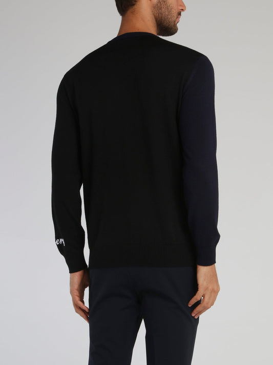 Grumpy Navy Crewneck Wool Jumper