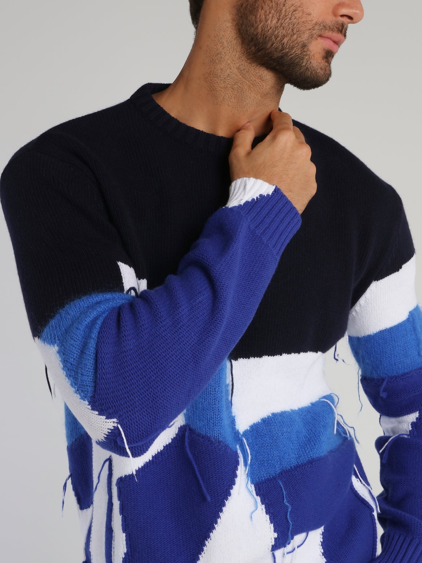 Blue Fray Detail Jumper