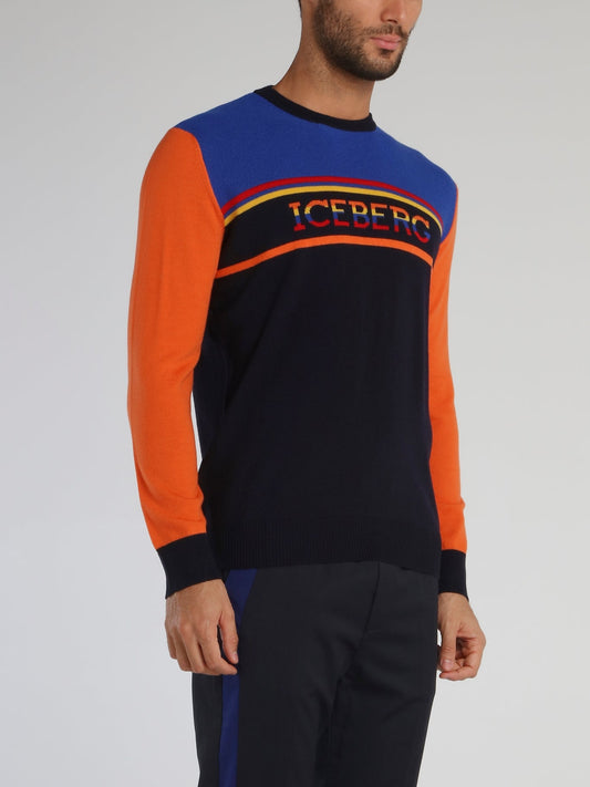 Colour Block Wool Sweat Top