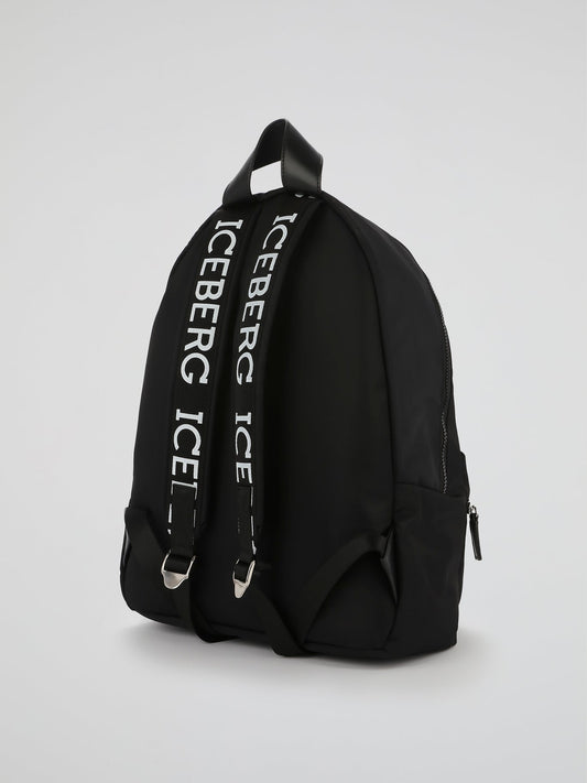 Black Logo Backpack Bag
