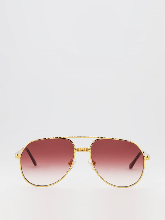 Burgundy Gradient Aviator Sunglasses