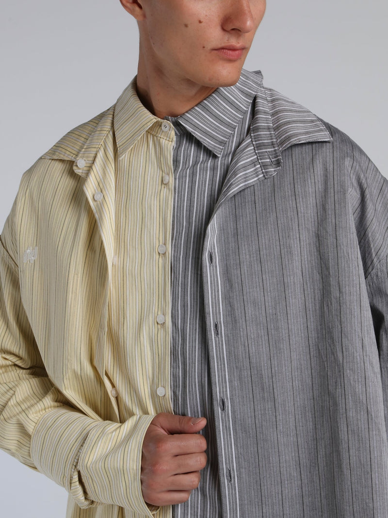 Two Tone Double Stitch Pinstripe Shirt