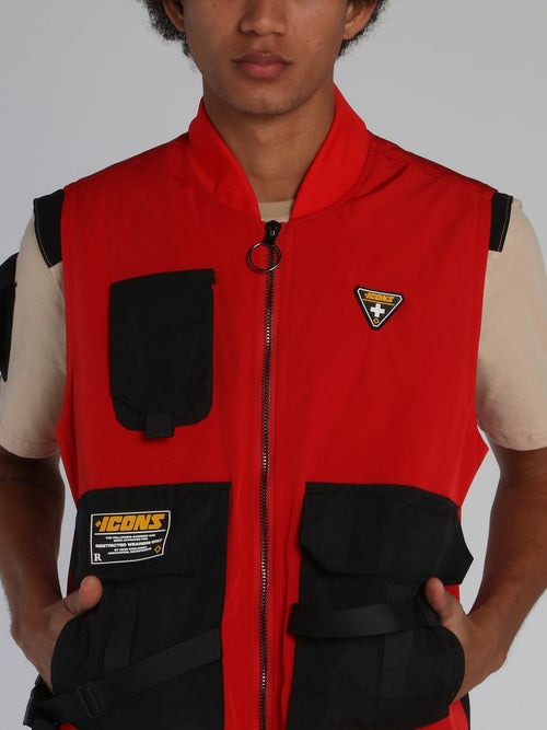 Red Icons Tactical Zip Up Vest