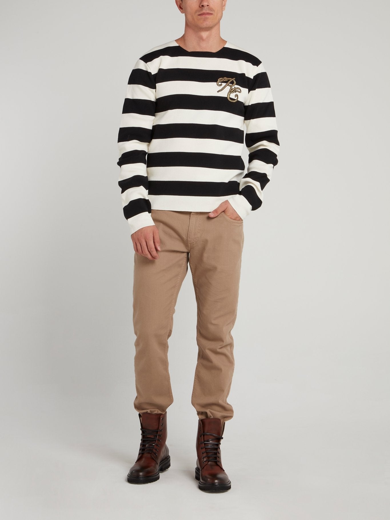 Beige Straight Fit Pants