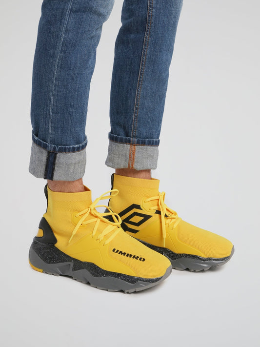 Yellow Runner Future Sock Sneakers