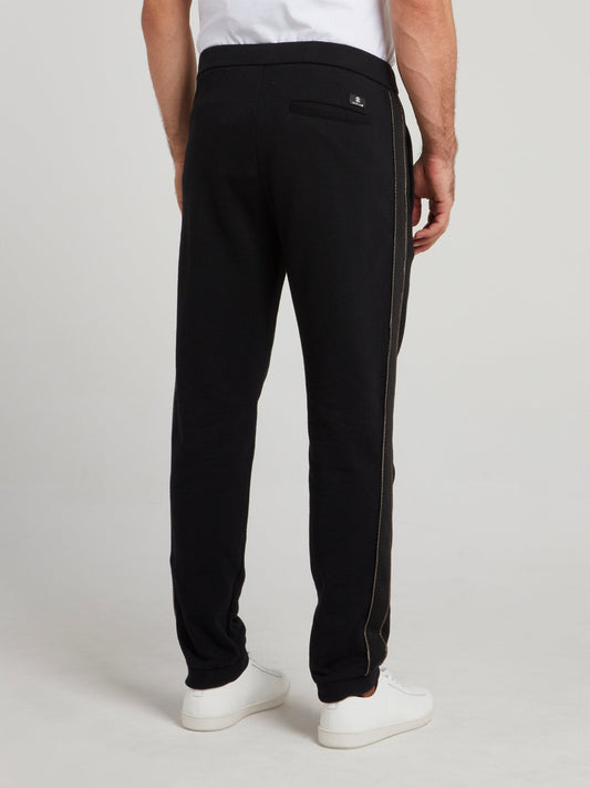 Black Chain Side Stripe Pants