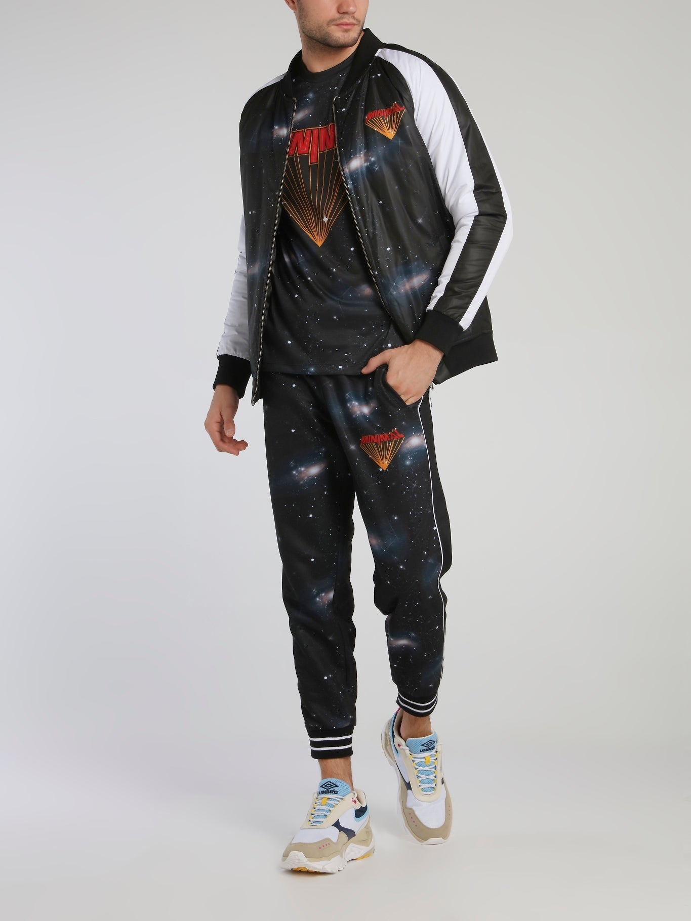 Universe Print Raglan Bomber Jacket