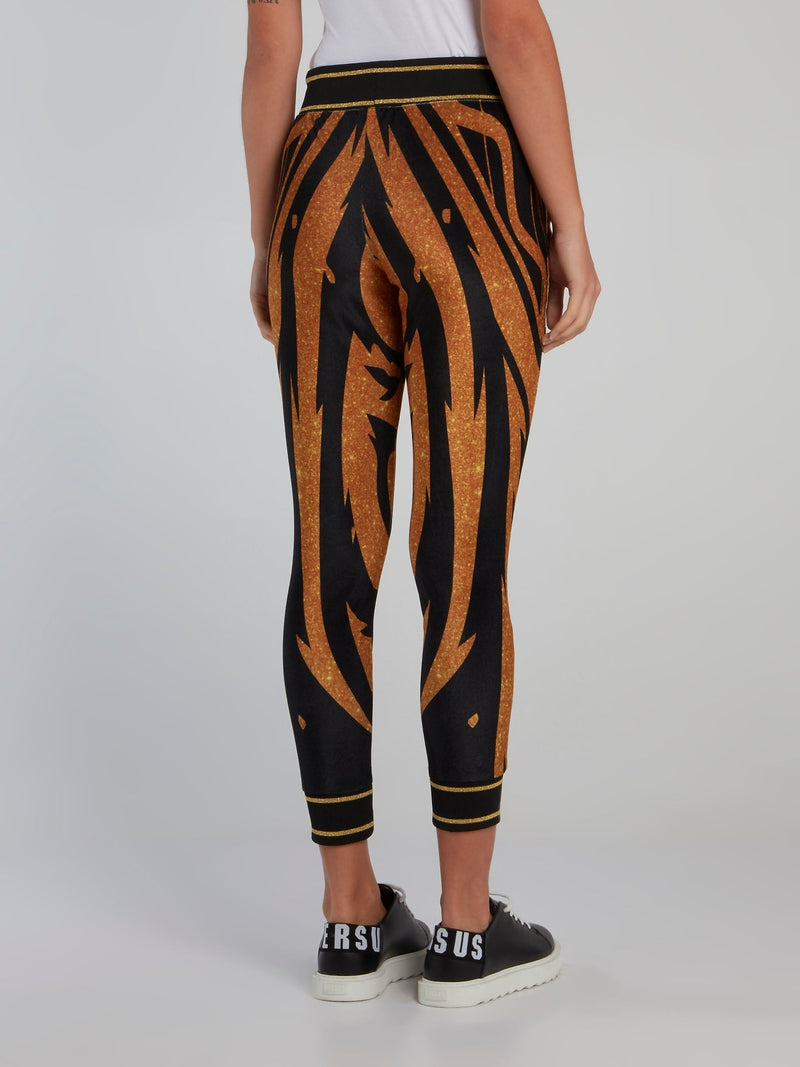 Gold Tiger Chenille Capri Pants