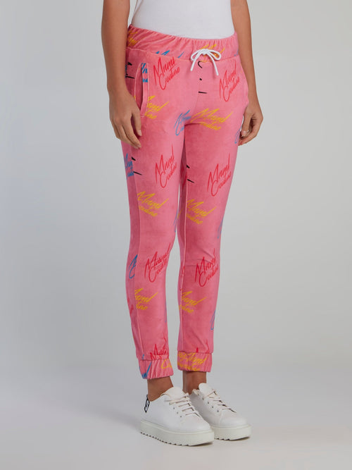 Pink Signature All Over Trousers