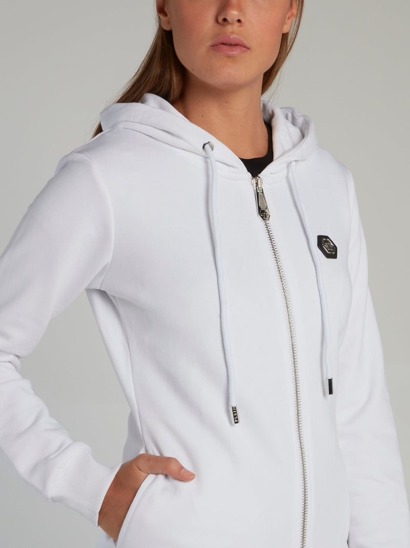 White Rear Studded Monogram Sweatshirt