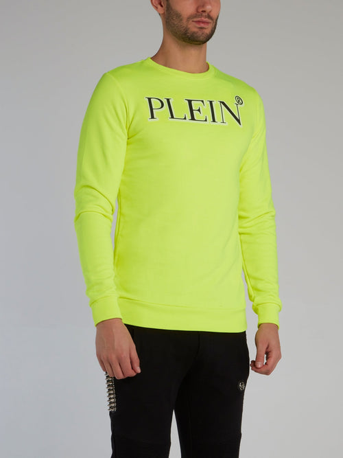 Neon Yellow Statement Crewneck Sweatshirt