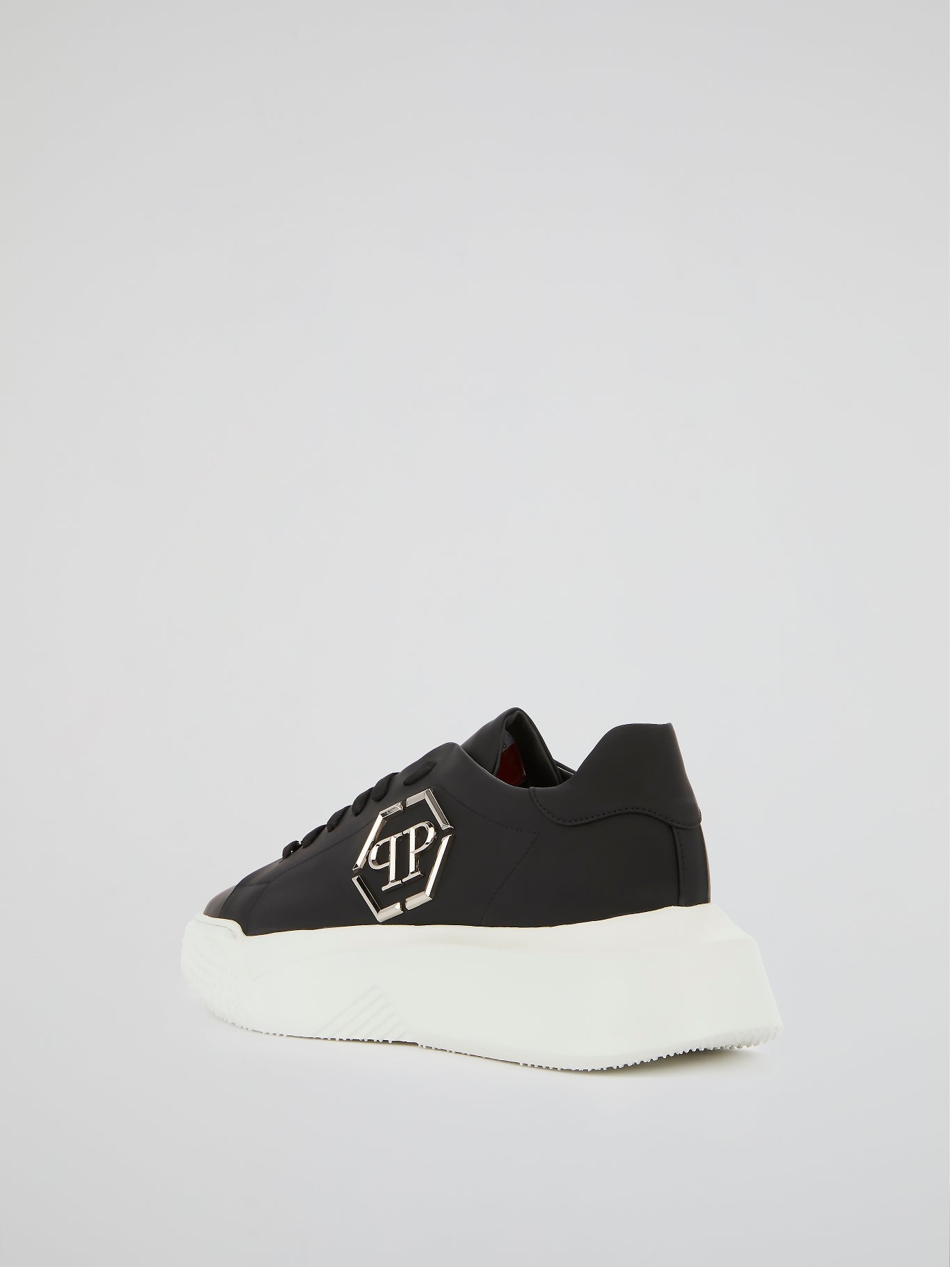 Black Monogram Embellished Platform Sneakers