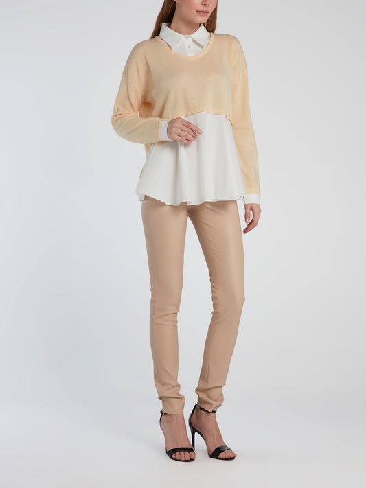 Beige Stretch Leggings