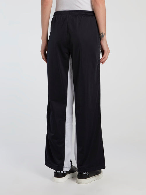 Lina Black Wide Leg Track Pants