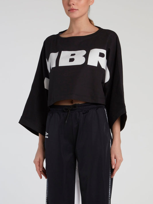 Jago Black Cropped Sweat Top