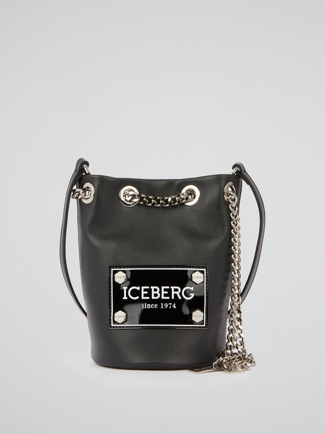 Black Leather Bucket Bag