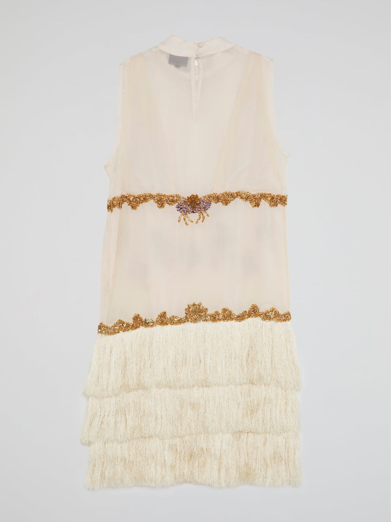 Beaded Tassel Hem Mini Dress