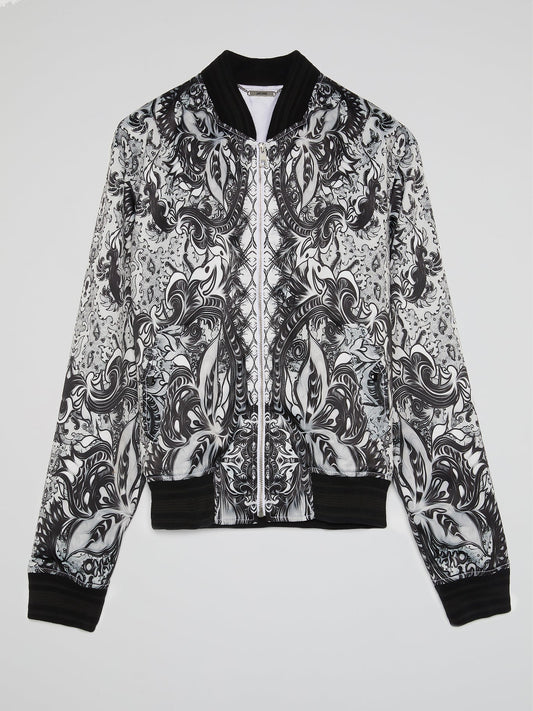 Baroque Print Bomber Jacket