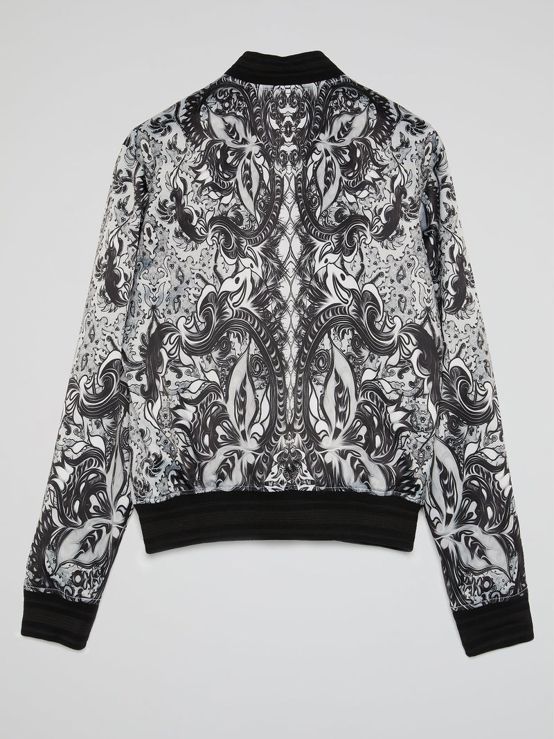 Baroque Print Bomber Jacket