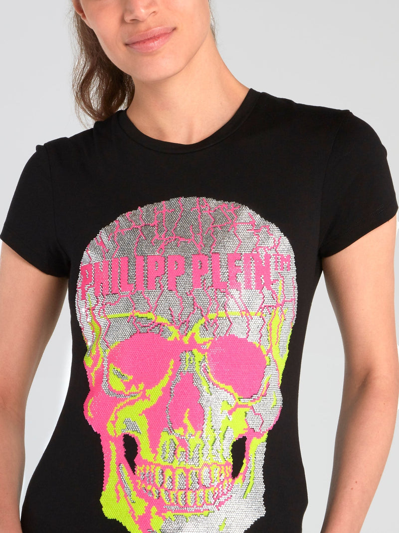 Black Strass Skull T-Shirt