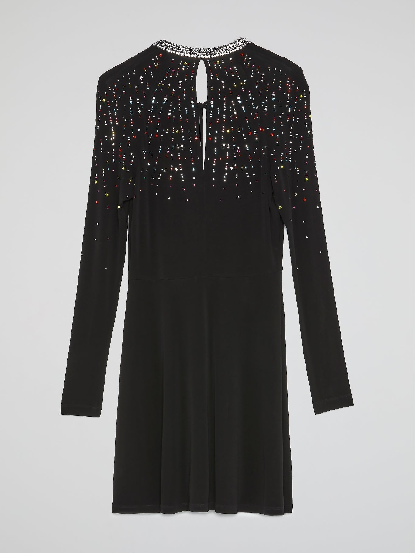 Black Multi-Studded Long Sleeve Dress