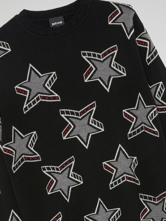 Black Star Print Sweatshirt